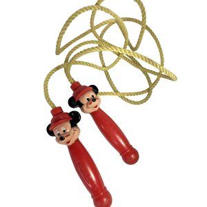 Walt Disney Production Arco Mickey Mouse Jump Rope 72" Rope 5" Handles Vintage
